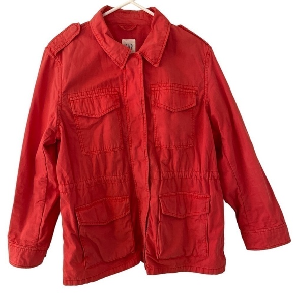 Gap Coral Snap Front Utility Jacket - Picture 2 of 9